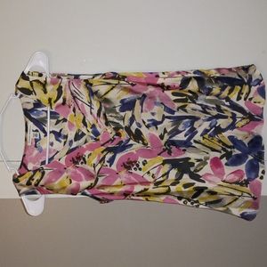 Banana Republic: colorful floral sleeveless blouse